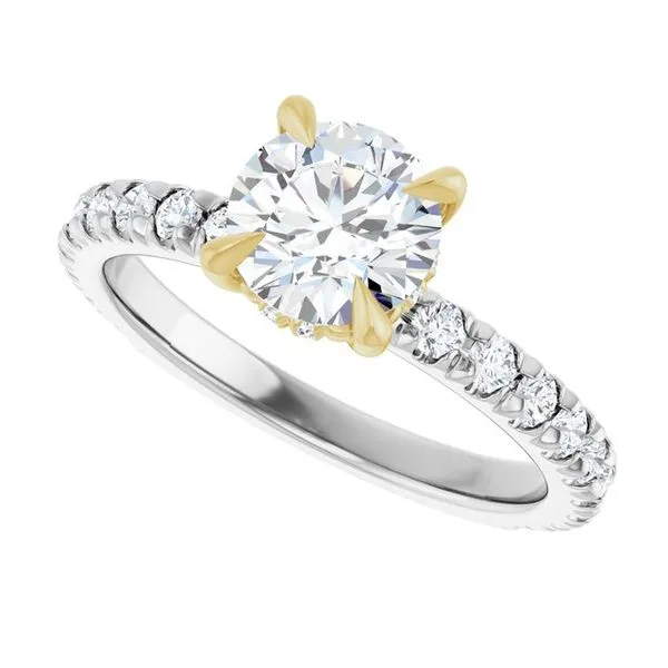 Claw-Prong Hidden Halo-Style Engagement Ring Image 5 Don's Jewelry & Design Washington, IA
