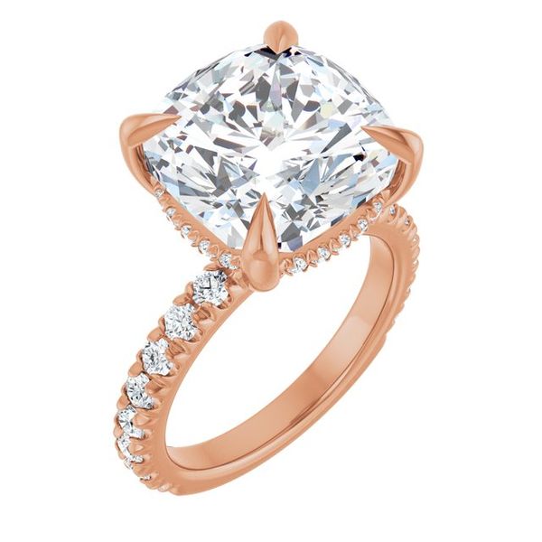 Claw-Prong Hidden Halo-Style Engagement Ring