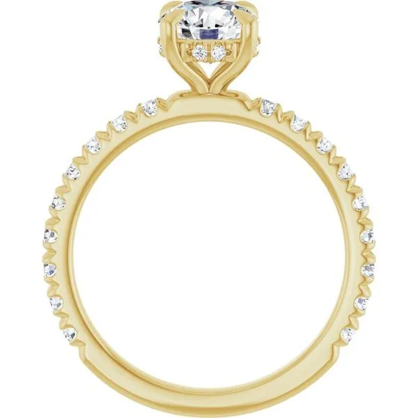 Claw-Prong Hidden Halo-Style Engagement Ring Image 2 Hudson Valley Goldsmith New Paltz, NY