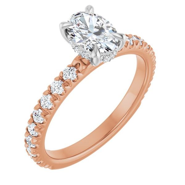 Claw-Prong Hidden Halo-Style Engagement Ring