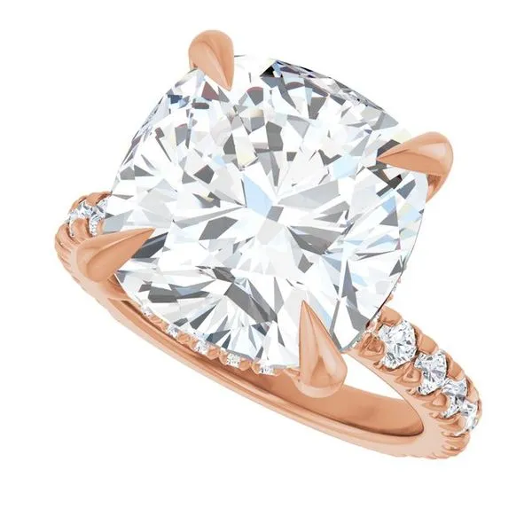 Claw-Prong Hidden Halo-Style Engagement Ring Image 5 Don's Jewelry & Design Washington, IA