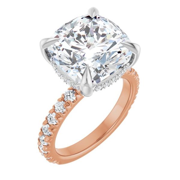 Claw-Prong Hidden Halo-Style Engagement Ring