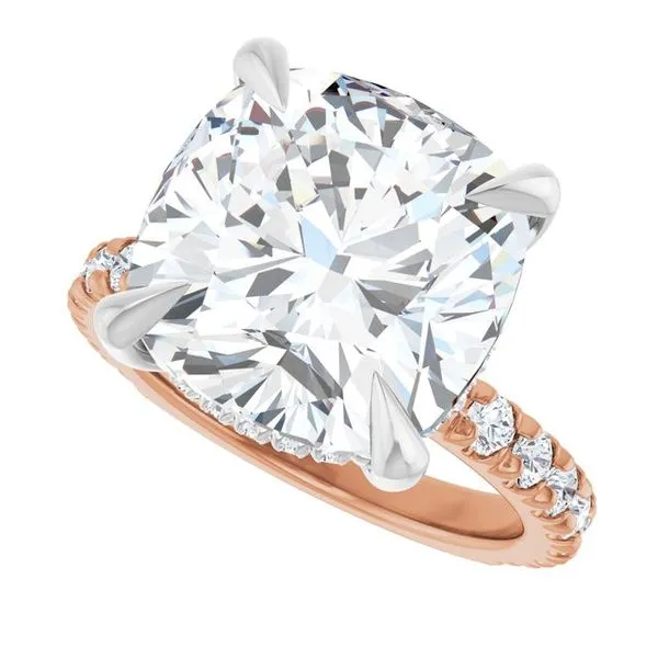 Claw-Prong Hidden Halo-Style Engagement Ring Image 5 Hudson Valley Goldsmith New Paltz, NY