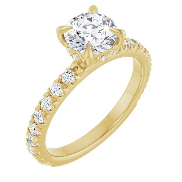 Claw-Prong Hidden Halo-Style Engagement Ring