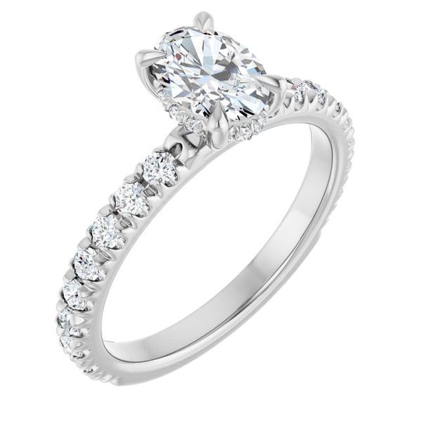 Claw-Prong Hidden Halo-Style Engagement Ring