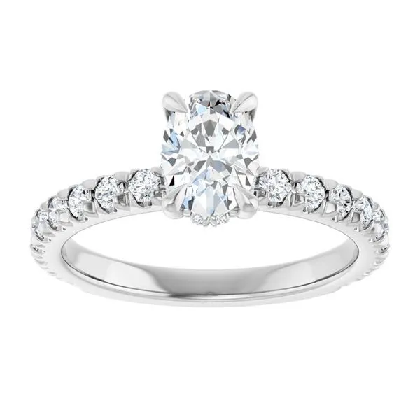 Claw-Prong Hidden Halo-Style Engagement Ring Image 3 J. West Jewelers Round Rock, TX