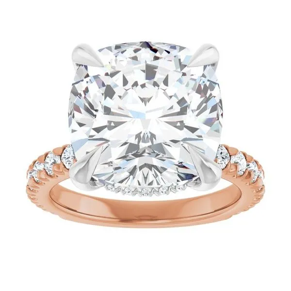 Claw-Prong Hidden Halo-Style Engagement Ring Image 3 J. West Jewelers Round Rock, TX