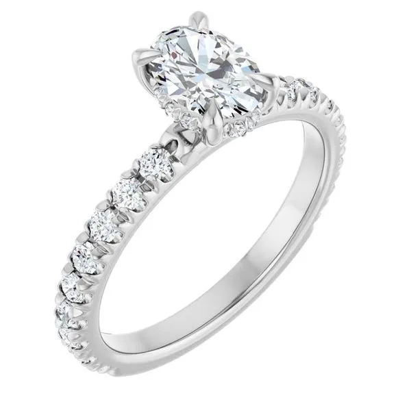 Claw-Prong Hidden Halo-Style Engagement Ring The Jewelry Source El Segundo, CA