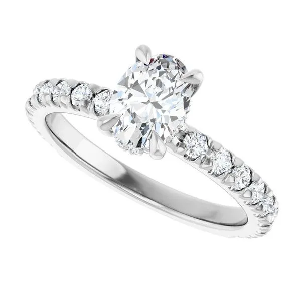 Claw-Prong Hidden Halo-Style Engagement Ring Image 5 Vulcan's Forge LLC KANSAS CITY, MO