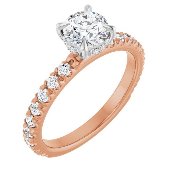 Claw-Prong Hidden Halo-Style Engagement Ring