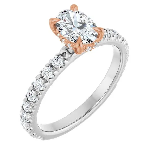 Claw-Prong Hidden Halo-Style Engagement Ring JF Jones Jewelers Rochester, NY