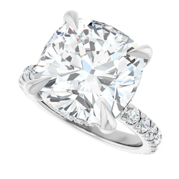 Claw-Prong Hidden Halo-Style Engagement Ring Image 5 Hudson Valley Goldsmith New Paltz, NY