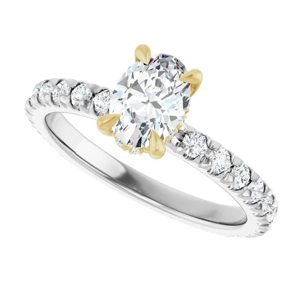 Claw-Prong Hidden Halo-Style Engagement Ring Image 5 J. West Jewelers Round Rock, TX