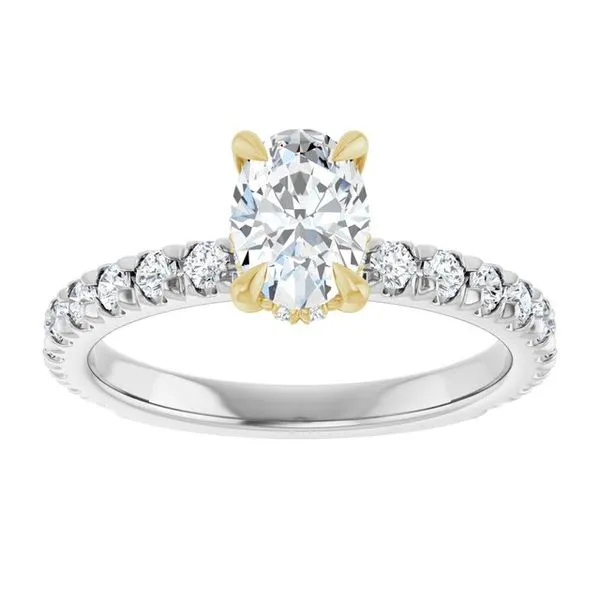 Claw-Prong Hidden Halo-Style Engagement Ring Image 3 Don's Jewelry & Design Washington, IA