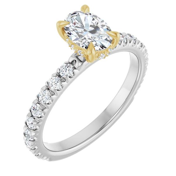 Claw-Prong Hidden Halo-Style Engagement Ring