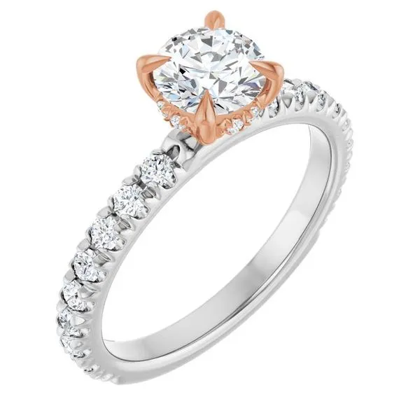 Claw-Prong Hidden Halo-Style Engagement Ring JF Jones Jewelers Rochester, NY