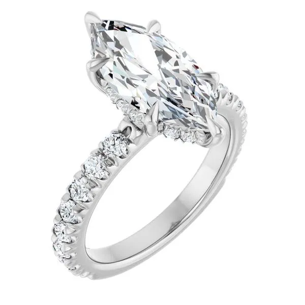 Claw-Prong Hidden Halo-Style Engagement Ring Don's Jewelry & Design Washington, IA