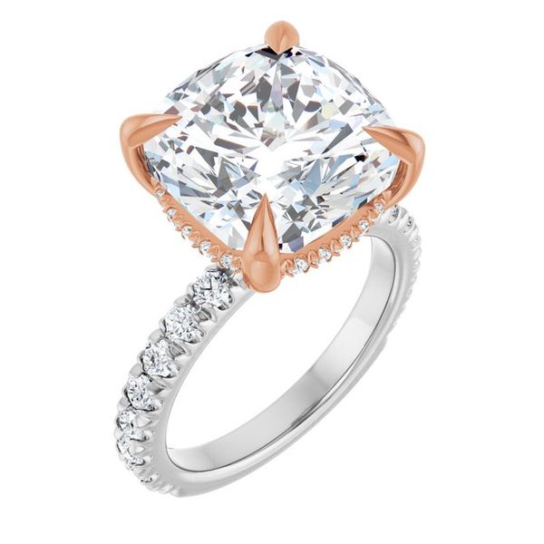 Claw-Prong Hidden Halo-Style Engagement Ring