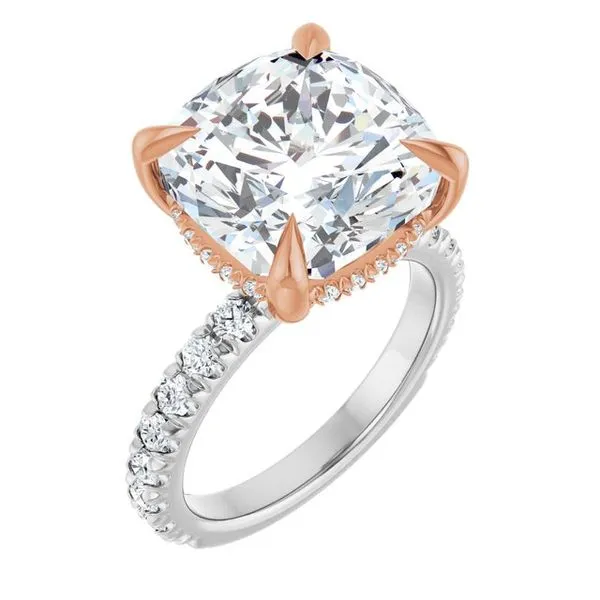 Claw-Prong Hidden Halo-Style Engagement Ring JF Jones Jewelers Rochester, NY