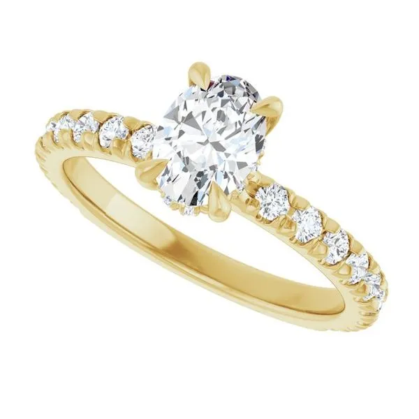 Claw-Prong Hidden Halo-Style Engagement Ring Image 5 Don's Jewelry & Design Washington, IA