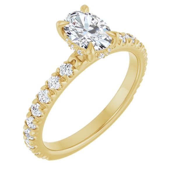 Claw-Prong Hidden Halo-Style Engagement Ring