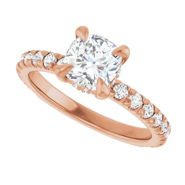 Claw-Prong Hidden Halo-Style Engagement Ring Image 5 The Jewelry Source El Segundo, CA