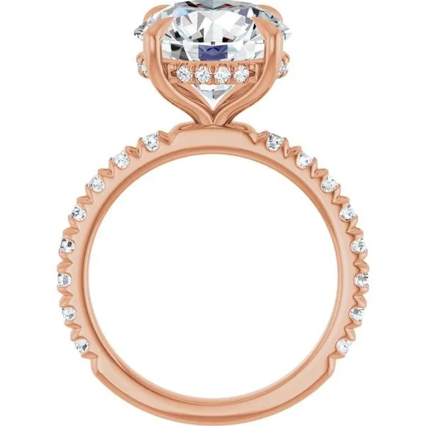 Claw-Prong Hidden Halo-Style Engagement Ring Image 2 Hudson Valley Goldsmith New Paltz, NY