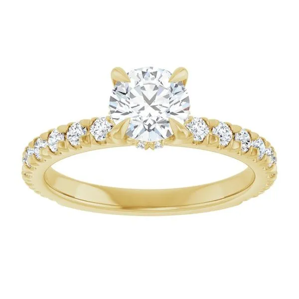 Claw-Prong Hidden Halo-Style Engagement Ring Image 3 Arezzo Jewelers Elmwood Park, IL