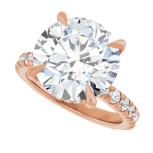 Claw-Prong Hidden Halo-Style Engagement Ring Image 5 Don's Jewelry & Design Washington, IA