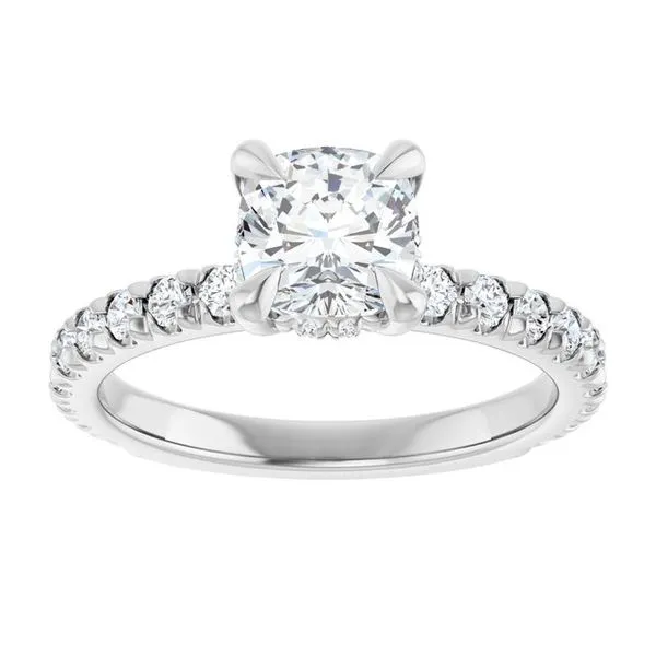 Claw-Prong Hidden Halo-Style Engagement Ring Image 3 JF Jones Jewelers Rochester, NY