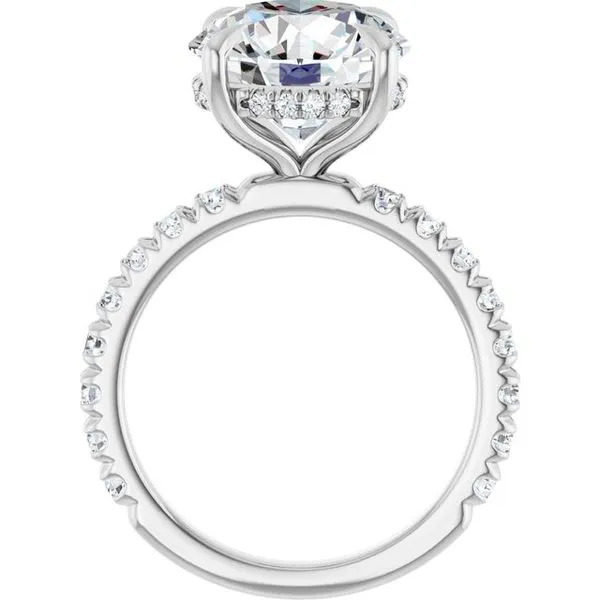 Claw-Prong Hidden Halo-Style Engagement Ring Image 2 Don's Jewelry & Design Washington, IA