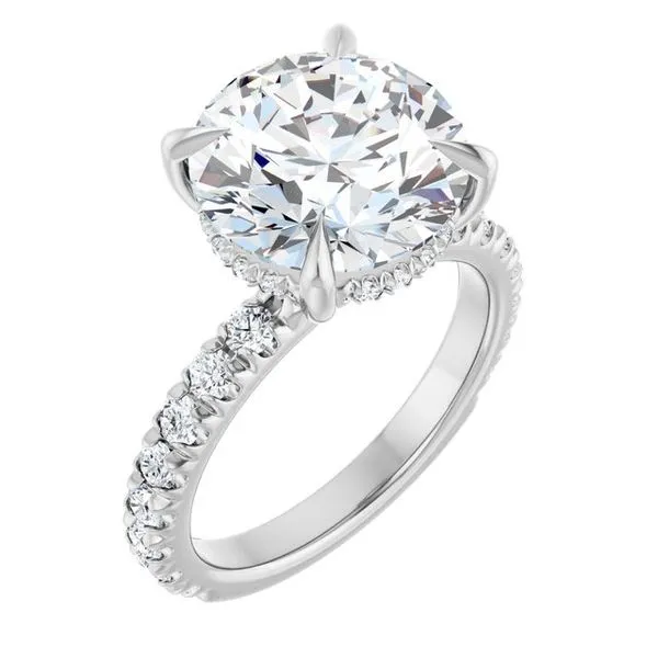 Claw-Prong Hidden Halo-Style Engagement Ring Morin Jewelers Southbridge, MA