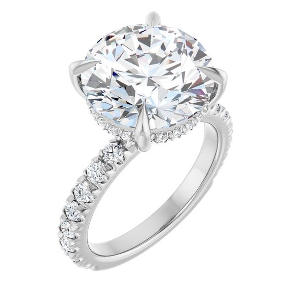 Claw-Prong Hidden Halo-Style Engagement Ring