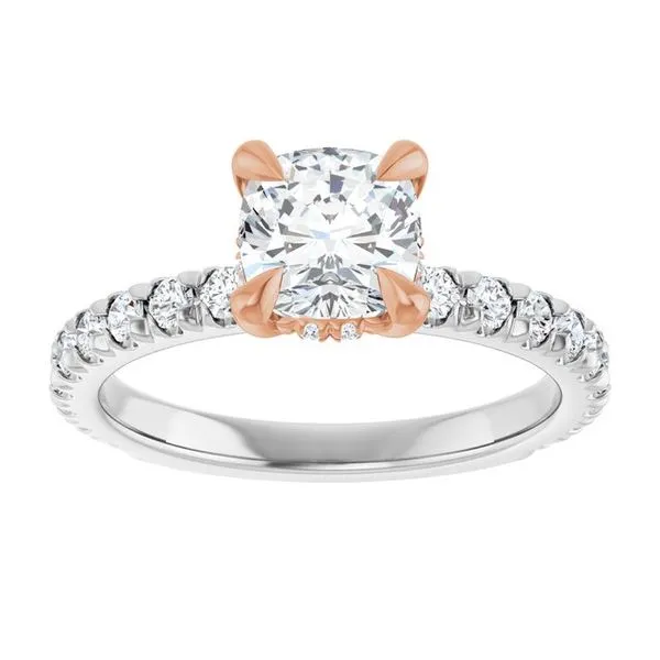 Claw-Prong Hidden Halo-Style Engagement Ring Image 3 Arezzo Jewelers Elmwood Park, IL