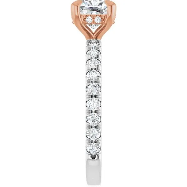 Claw-Prong Hidden Halo-Style Engagement Ring Image 4 Hudson Valley Goldsmith New Paltz, NY