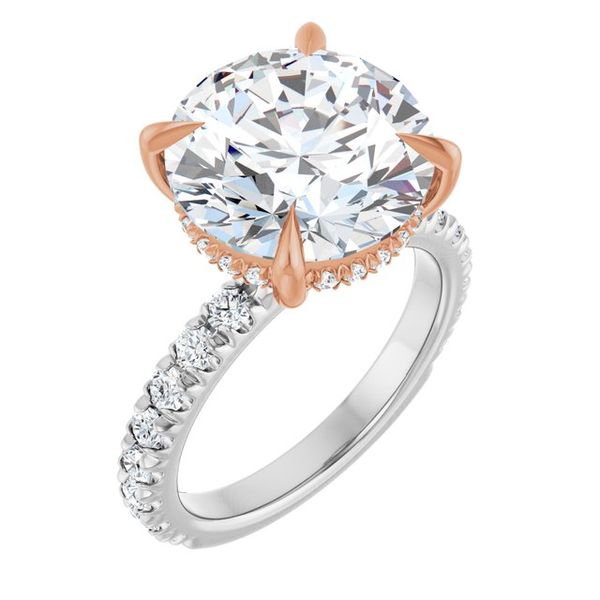 Claw-Prong Hidden Halo-Style Engagement Ring