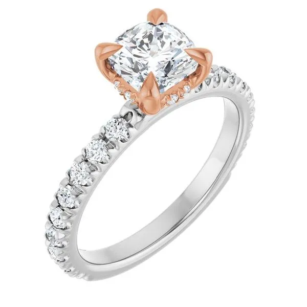 Claw-Prong Hidden Halo-Style Engagement Ring The Jewelry Source El Segundo, CA