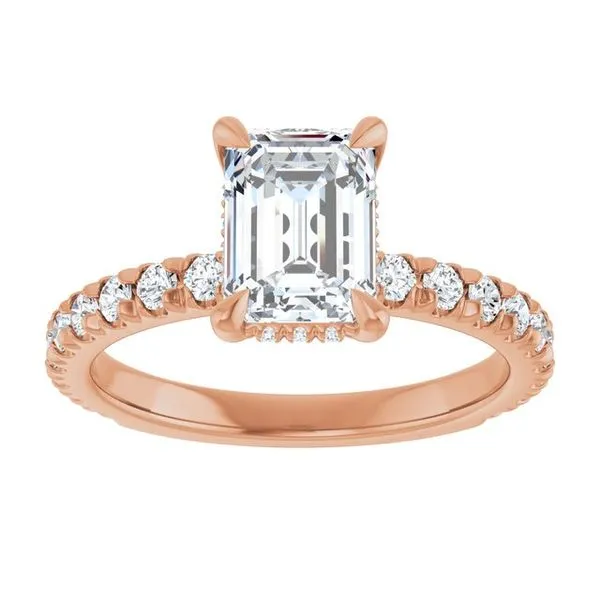 Claw-Prong Hidden Halo-Style Engagement Ring Image 3 Don's Jewelry & Design Washington, IA