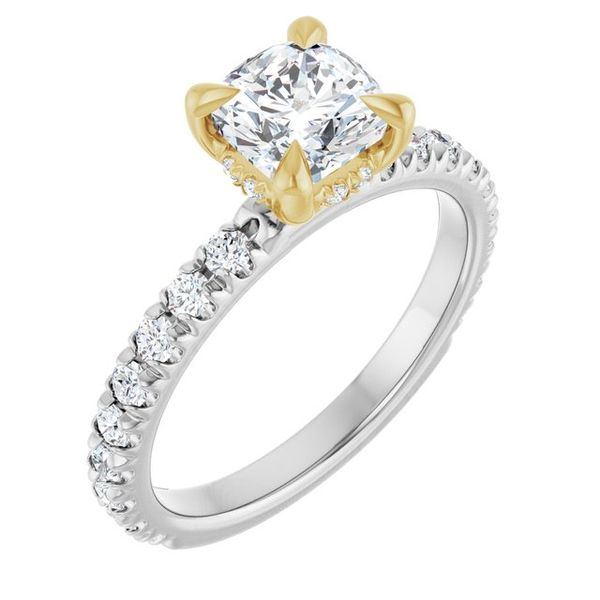 Claw-Prong Hidden Halo-Style Engagement Ring