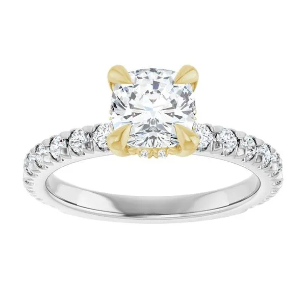 Claw-Prong Hidden Halo-Style Engagement Ring Image 3 J. West Jewelers Round Rock, TX