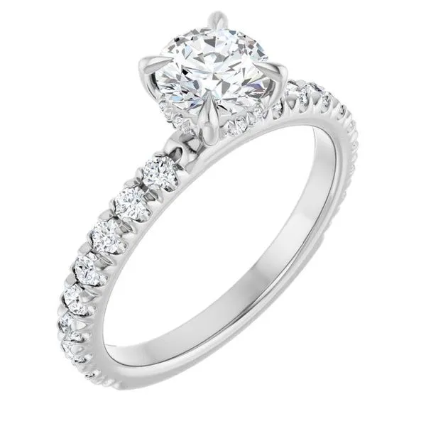 Claw-Prong Hidden Halo-Style Engagement Ring Don's Jewelry & Design Washington, IA
