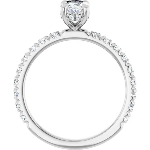 Claw-Prong Hidden Halo-Style Engagement Ring Image 2 Don's Jewelry & Design Washington, IA
