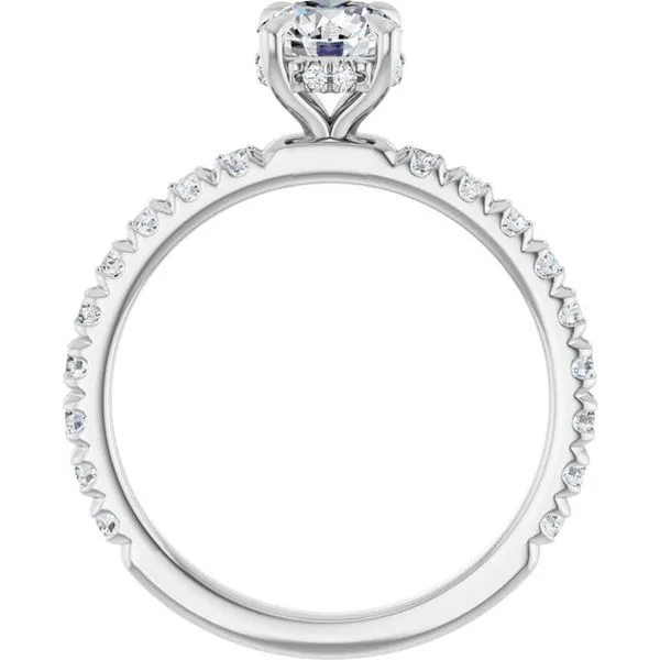 Claw-Prong Hidden Halo-Style Engagement Ring Image 2 Don's Jewelry & Design Washington, IA