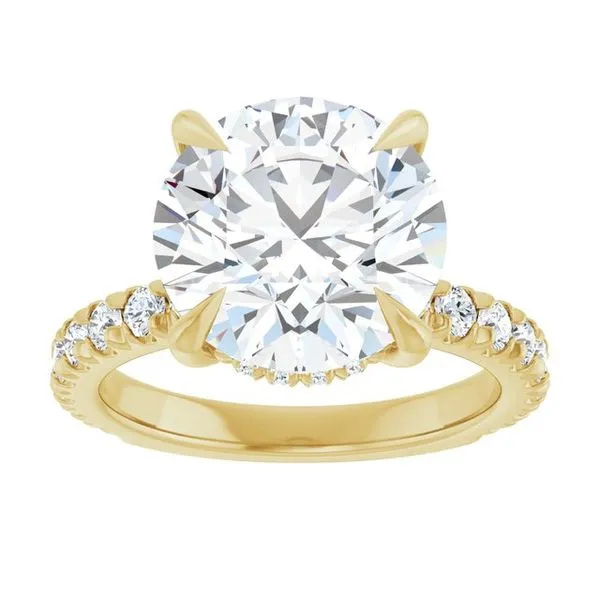 Claw-Prong Hidden Halo-Style Engagement Ring Image 3 Hudson Valley Goldsmith New Paltz, NY