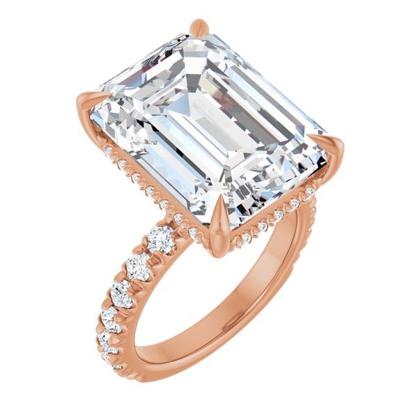 Claw-Prong Hidden Halo-Style Engagement Ring