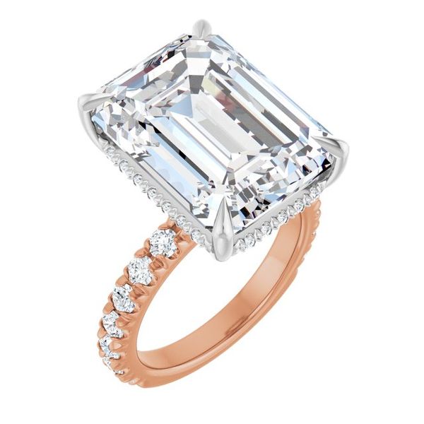 Claw-Prong Hidden Halo-Style Engagement Ring