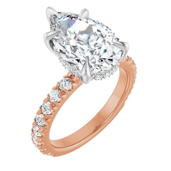 Claw-Prong Hidden Halo-Style Engagement Ring