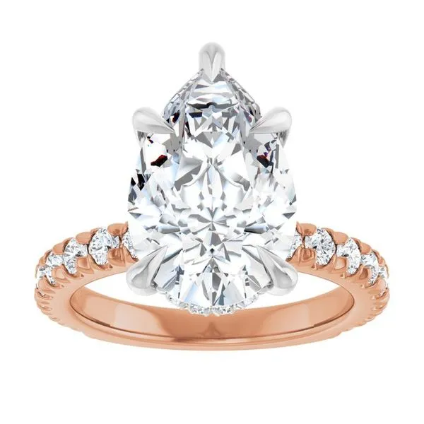Claw-Prong Hidden Halo-Style Engagement Ring Image 3 Don's Jewelry & Design Washington, IA
