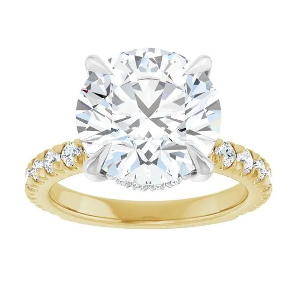 Claw-Prong Hidden Halo-Style Engagement Ring Image 3 Hudson Valley Goldsmith New Paltz, NY