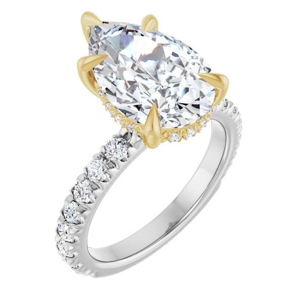 Claw-Prong Hidden Halo-Style Engagement Ring